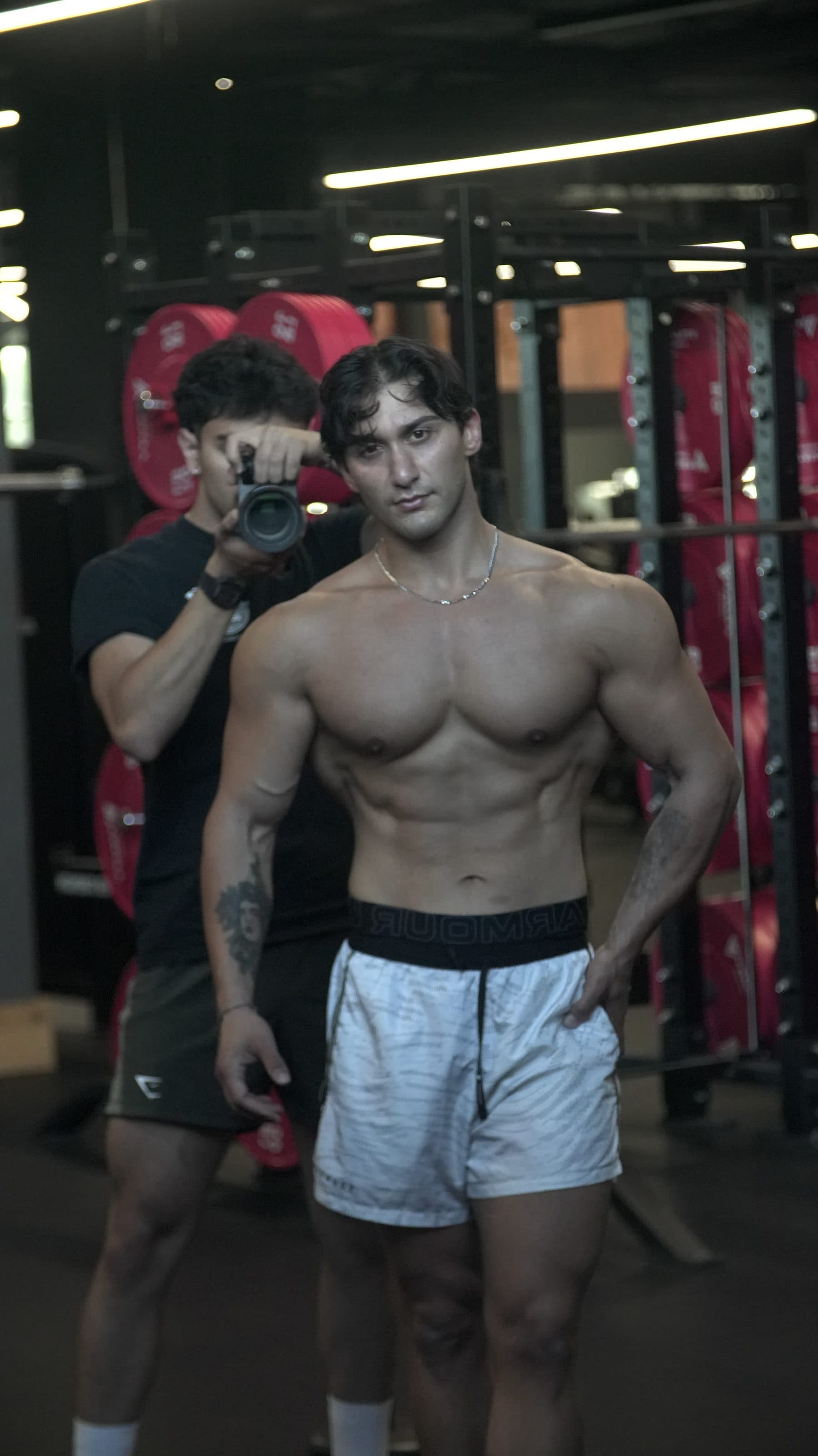 Celal Koca in the gym during a photo shoot